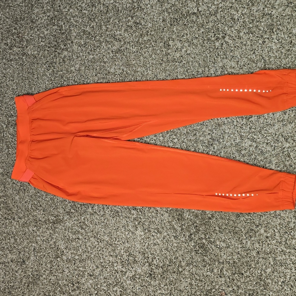 Lululemon Orange Jogger Sz 2. Mint Condition,reflective, Side Slits, Venting!!